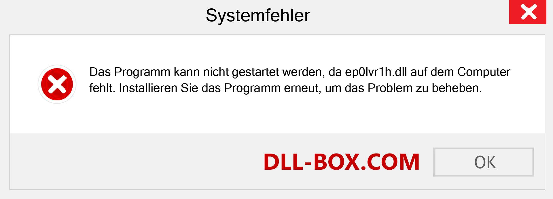 ep0lvr1h.dll-Datei fehlt?. Download für Windows 7, 8, 10 - Fix ep0lvr1h dll Missing Error unter Windows, Fotos, Bildern