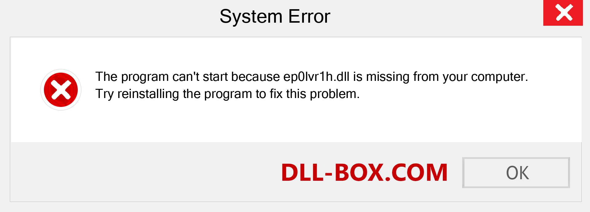  ep0lvr1h.dll file is missing?. Download for Windows 7, 8, 10 - Fix  ep0lvr1h dll Missing Error on Windows, photos, images
