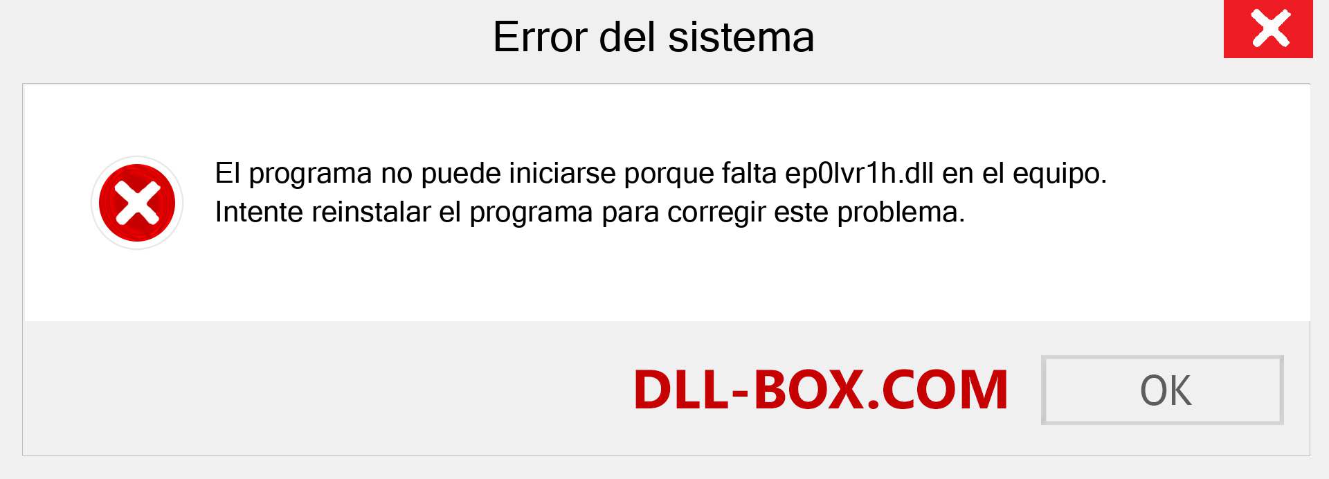 ¿Falta el archivo ep0lvr1h.dll ?. Descargar para Windows 7, 8, 10 - Corregir ep0lvr1h dll Missing Error en Windows, fotos, imágenes