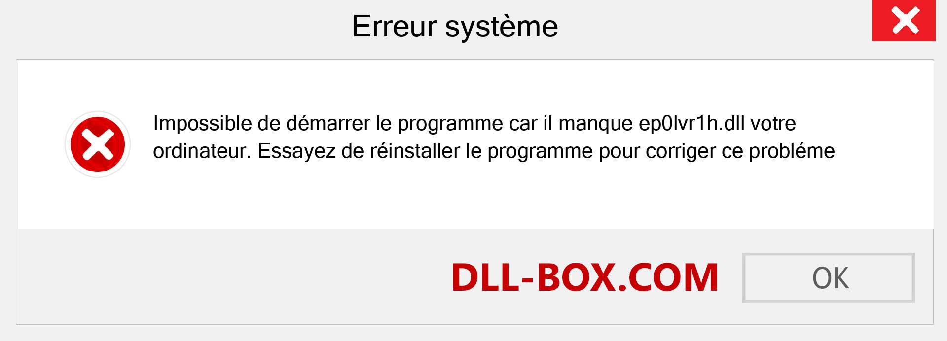 Le fichier ep0lvr1h.dll est manquant ?. Télécharger pour Windows 7, 8, 10 - Correction de l'erreur manquante ep0lvr1h dll sur Windows, photos, images